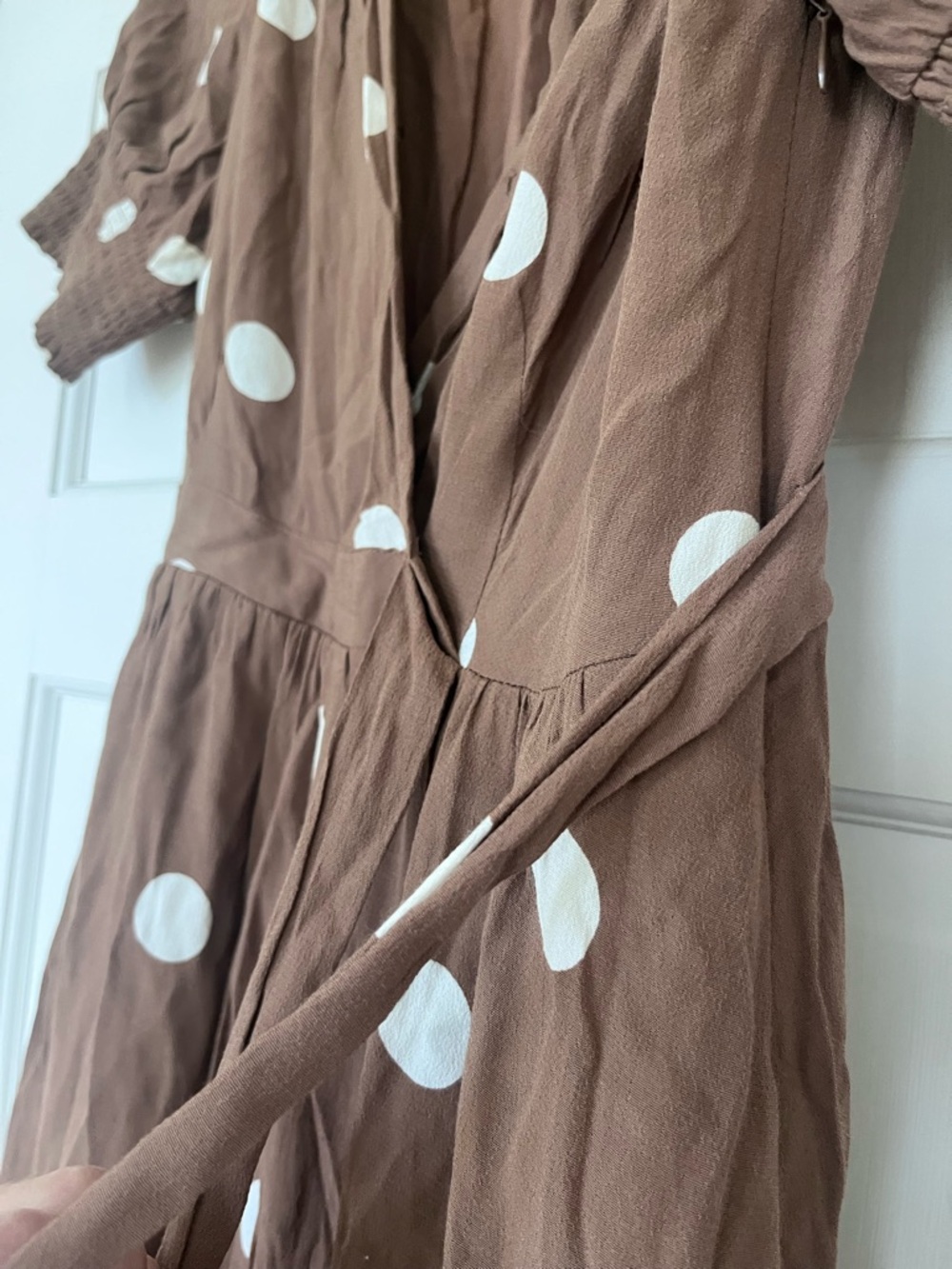 Anthropologie Bernice Cocoa Polka Dot Dress - Picture 4 of 9